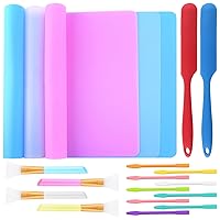 FEPITO Silicone Stir Sticks Kit and A3 Extra Large Silicone Sheet Bundle