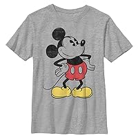 Disney Classic Vintage Mickey Boys Husky Short Sleeve Tee Shirt