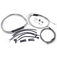HTTMT- 2000-2006 Softail Extended Cable & Brake Line Kit Extensuin - [Chrome] Compatible With 16