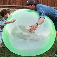 47'' Giant Bubble Ball for Adults Inflatable Fun Ball Water Injection Bubble Ball Balloons Beach Garden Ball Soft Rubber Ball for Outdoor Indoor Party (Green)