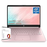 HP Thin Everyday Laptop Computer - with Microsoft Office Lifetime License, 8GB RAM, 320GB Storage(64G eMMC+256G U-Drive), Intel Quad-Core CPU, 14