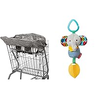 Skip Hop Baby Chime & Teethe Toy & Shopping Cart Cover Gift Set, Gray Elephant