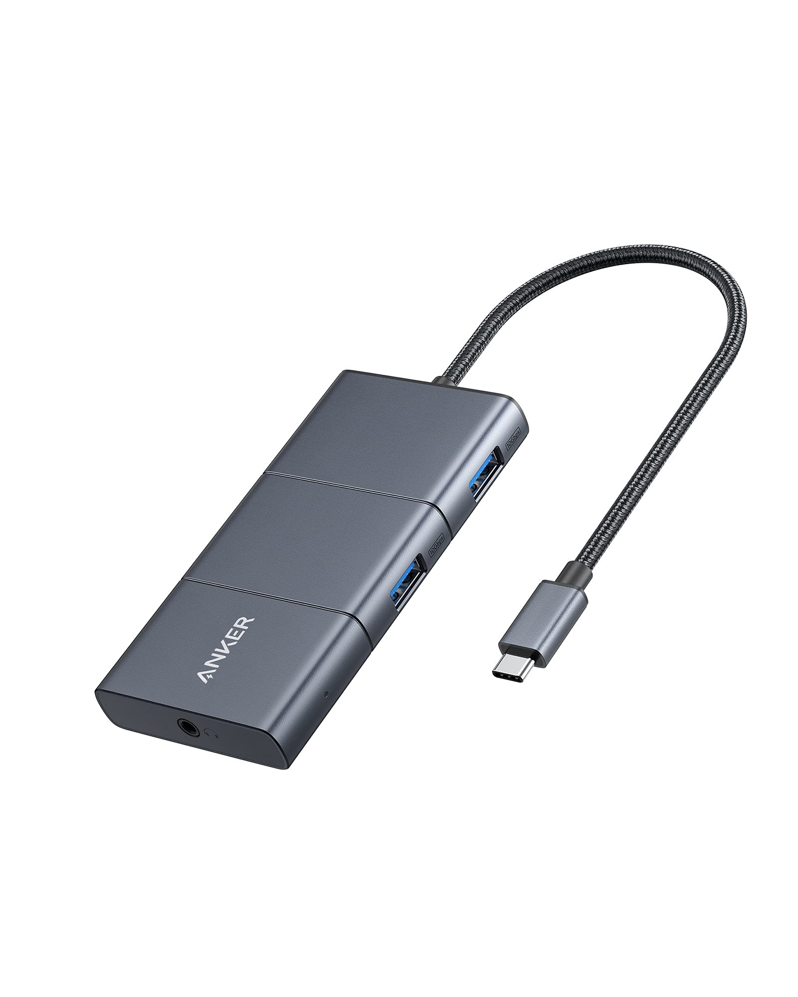 Anker USB C Hub, PowerExpand 6-in-1 USB-C Adapter, with 4K HDMI, 100W Power Delivery USB C Port, 2 10 Gbps USB A Ports, SD Card Reader, and 3.5mm Audio, for MacBook Air, MacBook Pro, XPS, and More