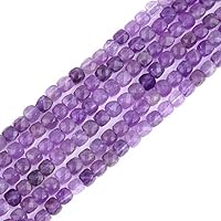 GEM-Inside 4mm Faceted Cube Natural Amethyst Quartz Gemstone Spacer Beads Chakra Jewelry Making Beads for Making Jewelry Adult Bulk 15