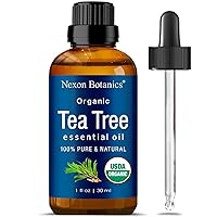 Organic Tea Tree Oil 30 ml - 100% Natural, Pure Essential Oil for Hair, Face, Skin Use, Scalp, Acne - Essential Oils for Aromatherapy, Diffuser, Humidifier - Nexon Botanics