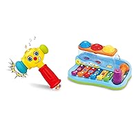 Stone and Clark Musical Learning Toy Bundle for Babies - Toy Hammer and Xylophone Play Station Set