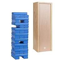 WE Games Wooden Block Stacking Party Game for Adults, Tumble Tower Wedding Guest Book Alternative, Tabletop Games, Includes Storage Case, 12 inches
