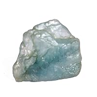 REAL-GEMS Raw Aquamarine Stone 10.90 Ct Natural Certified Rough Aquamarine Aqua Sky Aquamarine Gemstone for Tumbling, Cabbing, Decoration