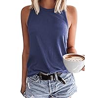 Asvivid Graphic Tank Tops for Womens Summer Casual Loose Sleeveless Shirts Dandelion Letter Printed Round Neck Tees