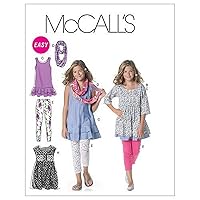 McCall's Patterns M6275 Girls'/Girls' Plus Dresses, Scarf and Leggings, Size Girl [(7-8) (10-12) (14)]