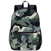 Camo Camouflage Print Laptop Backpack for Men Women 17 Inch Travel Daypack Lightweight Shoulder Bag