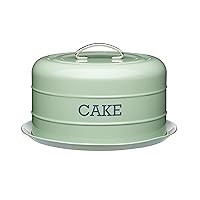 Kitchen Craft Living Nostalgia Airtight Cake Storage Tin/Cake Dome, 28.5 x 18 cm, English Sage Green