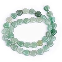GEM-Inside 10mm Heart Charms Natural Green Aventurine Jade Stone Beads for Jewelry Making Full 15