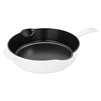 STAUB Fry Pans Cast Iron 8.5-inch Traditional Deep Skillet-White
