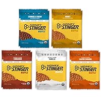 Honey Stinger Organic Waffle Variety Pack - Honey, Vanilla, Salted Caramel, Cinnamon & Cookies & Cream (10 Pack)