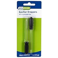 Ezy Dose Ear and Eye Medicine Dropper, For Liquid Medicine, 1mL Capacity, Glass, Straight and Bent Tip, Made in the USA