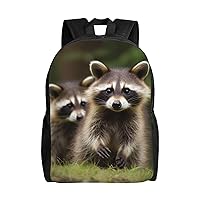 Cute Raccoon Print Backpack Laptop Backpack Waterproof Weekender Bag Travel Bag For Work Travel Hiking Camping