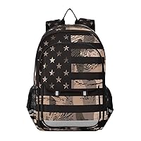 ALAZA America Flag Desert Camouflage Camo Laptop Backpack Purse for Women Men Travel Bag Casual Daypack with Compartment & Multiple Pockets