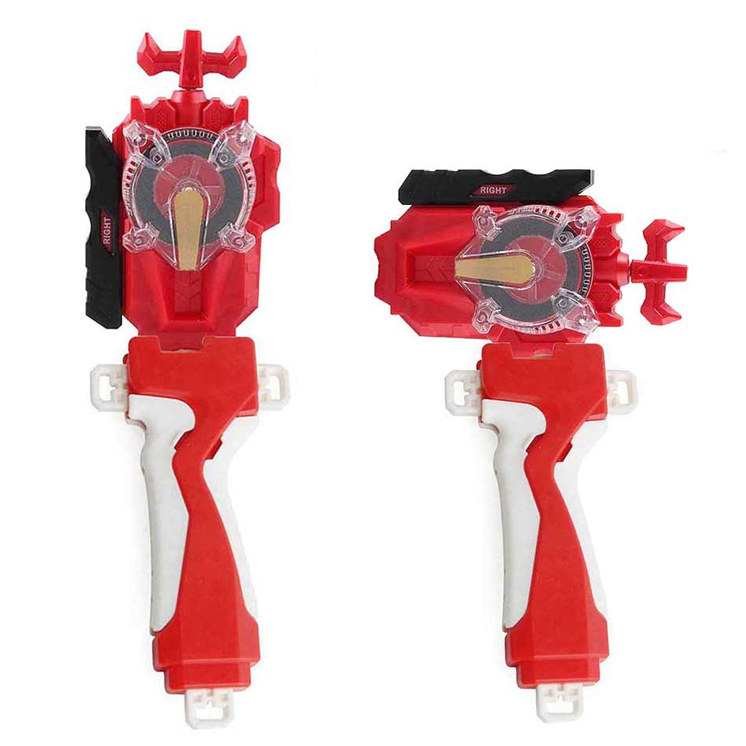 Battling Sparking String Launcher, World Spriggan Top Burst Launcher Set, Left and Right Spin String Launcher Grip Compatible with All Bey Burst Series - Red