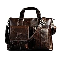 Men Leather Antique Business Briefcase 15