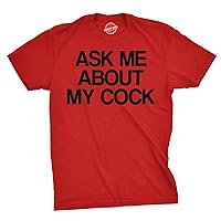 Ask Me About My Cock Flip Up T-Shirt Funny Sarcastic Rooster Chicken Tee