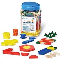 Learning Resources 0334 Wooden Pattern Blocks, 250Pcs, Ast