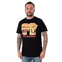 MTV Burger Adults Black Short Sleeved T-Shirt | Throwback Iconic Tee for Effortlessly Cool Look and Ultimate Comfort