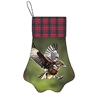 Festive Dog Christmas Stocking - Hanging Design, Cute Paw Shape, Perfect for Gifts and Party Decorations Hunting Flying Wild