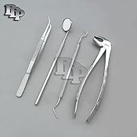 Set of 4 PCS Dental Extraction KIT with EXTRACTING Forceps Lower MOLARS #MD4 (DDP Quality)