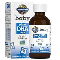 Baby DHA Drops, 600mg Omega 3 DHA Vegan for Baby's Brain & Eyes from Vegetarian Friendly Plant Based Sources (No Fish Oil) for Newborns, Infants & Toddlers, 37.5 mL (1.26 fl oz) Liquid