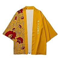 Samurai Cardigan Patchwork Waves Print Oversized Men Kimono Tops Clothing