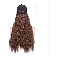 Wigs Brown Black Wavy Ladies Wig HatsHigh Temperature Silk Synthetic Long Wave Baseball Cap with Wavy Hair Accessories Party Wigs Women