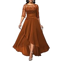 Tea Length Mother of The Bride Dresses with Sleeves for Wedding Plus Size Mother of Groom Dress Wedding Guest Gown