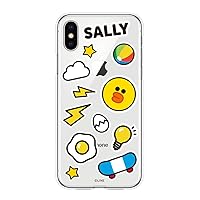 LINE Friends KCL-CBS004 iPhone Xs Case, iPhone X Case, Clear Soft Basic Sally TPU, iPhone Cover, 5.8 Inches, Wireless Charging Compatible
