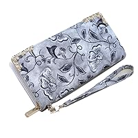 Womens Wallet Clutch Purse Printing Flower Embroidery