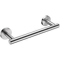 Nolimas 9 Inch Silver Bath Hand Towel Bar SUS 304 Stainless Steel Towel Rod Rack Holder Round Wall Mounted Suit for Kitchen,Bathroom,Living Room&Toilet,Anti Rust Brushed Nickel
