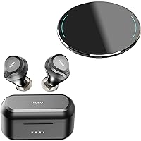 TOZO NC7 2022 Hybrid Active Noise Cancelling Wireless Earbuds Matte Black W1 Wireless Charger 10W Black