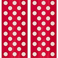 Unique Polka Dot Cellophane Bags - 11' x 5', Ruby Red, 20 Pcs (Pack of 2)