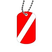 Rogue River Tactical Diver Down Flag Military Style Dog Tag Pendant Jewelry Necklace Scuba Diving