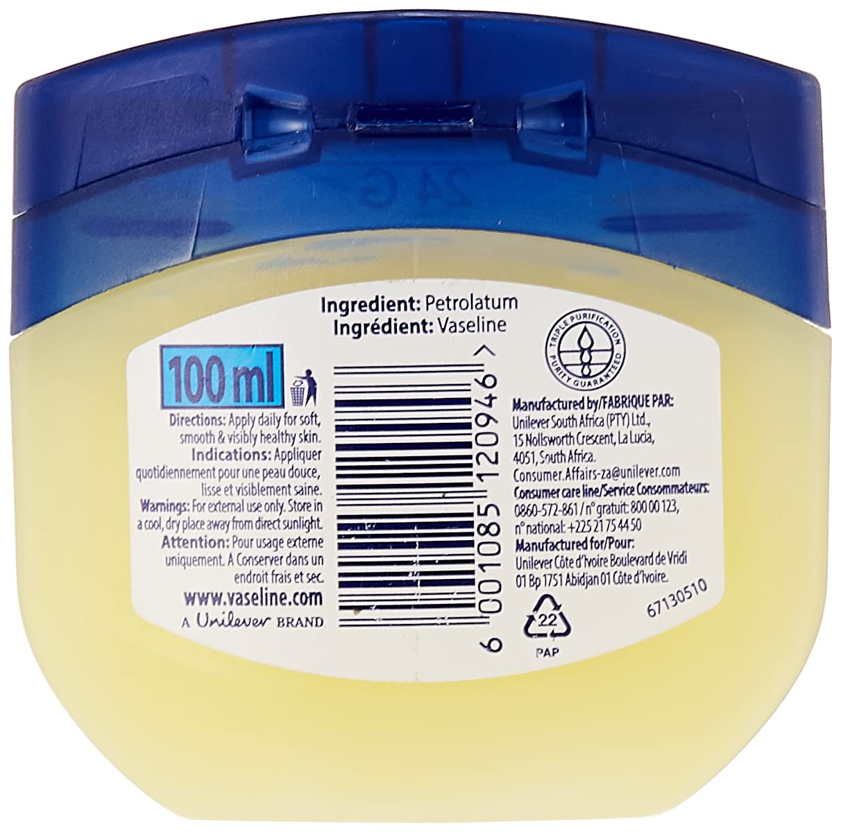 Vaseline Cleansing 1 Blueseal Pure Petroleum Jelly Original 100ml