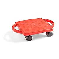 hand2mind Red Heavy-Duty Indoor Scooter Board with Handles, Floor Scooter, Sit Down Scooter, Gym Activities for Kids, Indoor Recess Games, Sport Scooters, Physical Education Equipment, Gross Motor Toy