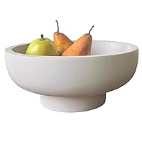 Concrete Fruit Bowl for Kitchen Counter - Large Decorative Bowl for Home Decor - Modern Pedestal Bowl - Key Bowl for Entry Table - Footed Bowl - Entryway Bowl for Keys