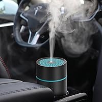 Car Diffuser Humidifier Aromatherapy Essential Oil Diffuser USB Cool Mist  Mini Portable Diffuser for Car Home Office Bedroom (Black)