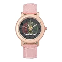 The Lion King of Jamaica Reggae Women's PU Leather Strap Watch Fashion Wristwatches Dress Watch for Home Work