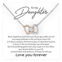 To My Daughter Necklace, Heartwarming Gift for Birthday Girl From Dad or Mom, Graduation Gift for Daughter Necklace Sterling Silver, Jewelry for Little Girls With Message Card and Luxurious Box