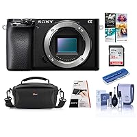Sony Alpha a6100 Mirrorless Digital 4K Camera - Bundle with Shoulder Bag, 32GB SD Card, Screen Protector, Cleaning Kit, Corel PC Software Kit, Card Reader
