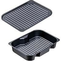 Ishigaki 4208 Grill Pan, Black, Approx. Width 7.1 x Depth 9.6 inches (18 x 24.5 cm), Grill Master + Deep Plate, Corrugated Plate Set, Recipe Included, Toaster Oven, Grill, Fish Grill, Dishwasher Safe