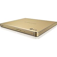 LG Electronics USB 3.0 Compatible Super-Multi Slim Portable DVD+/-RW External Drive for PC Windows, Linux, Mac OS with M-DISC support GP65NG60 (Gold)