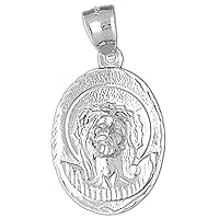 Jesus Medal Pendant | Sterling Silver 925 Jesus Medal Pendant - 34 mm