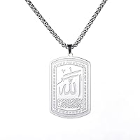 Allah Islam Muslim Pendant Necklace Allah Quran Verses Amulet Religious Jewelry for Women Men